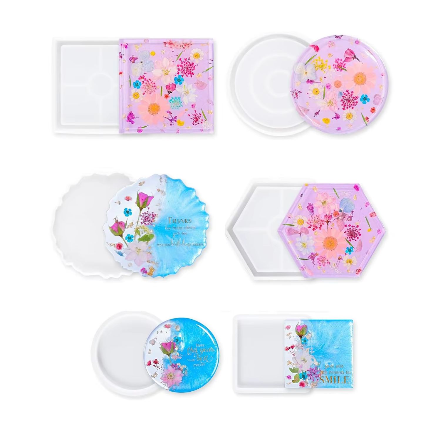 Resin Kit Cast - Set di 6 Stampi in Silicone